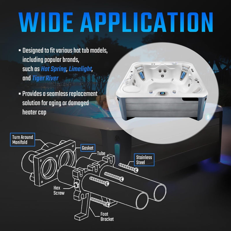 78077 Hot Tub Heater End Cap Kit for Hot Spring Limelight Tiger River
