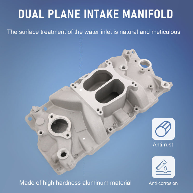 262-400 Dual Plane Front Intake Manifold for Small Block Chevy SBC 1955-1986