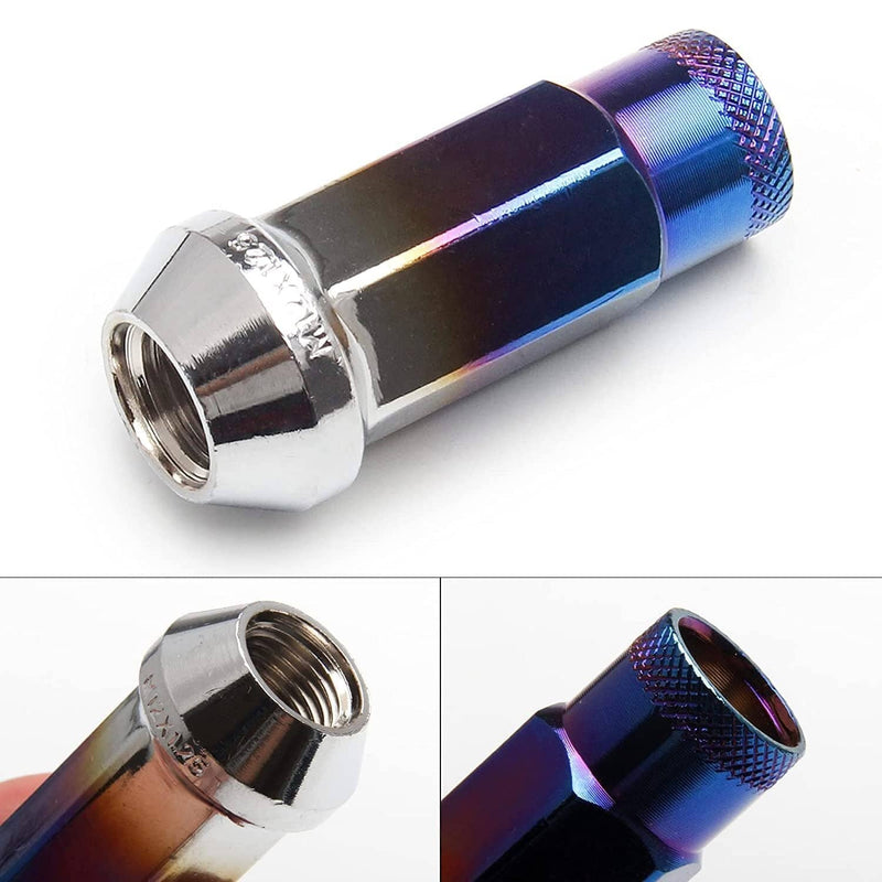 20Pcs Extended Forged Steel Wheel Tuner Lug Nuts Open End Light M12x1.25mm