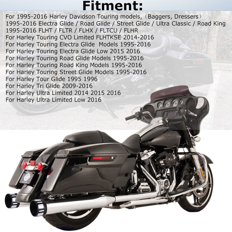 DNA 4in Exhaust Pipes Mufflers for Harley Touring Baggers Dresser 1995-2016