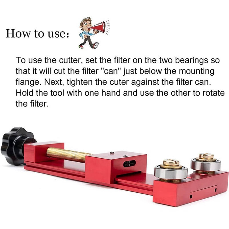 66490 Red Oil Filter Cutter Cutting Tool for Filter Cutting Range 2" to 5-7/8
