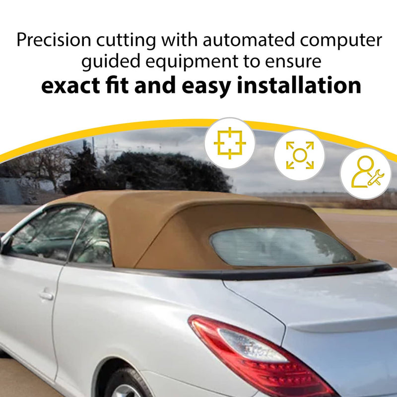 DURAFORCE Convertible Soft Top & Heated Glass Window for Toyota Solara 2004-2009 Brown