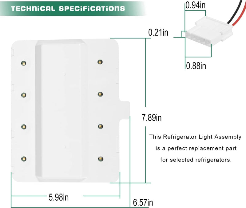 W11043011 Replacement LED Module Light for Whirlpool Refrigerator W10866538