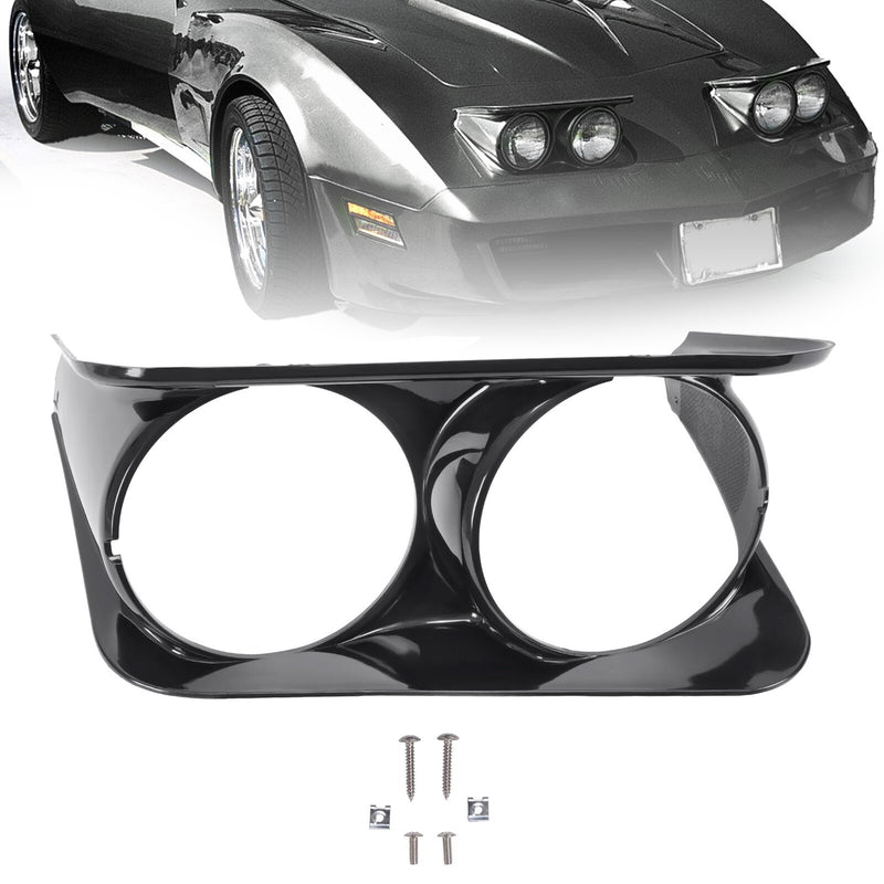 Black Headlight Bezel Trim Passenger Side RH for Chevrolet C3 Corvette 1968-1982