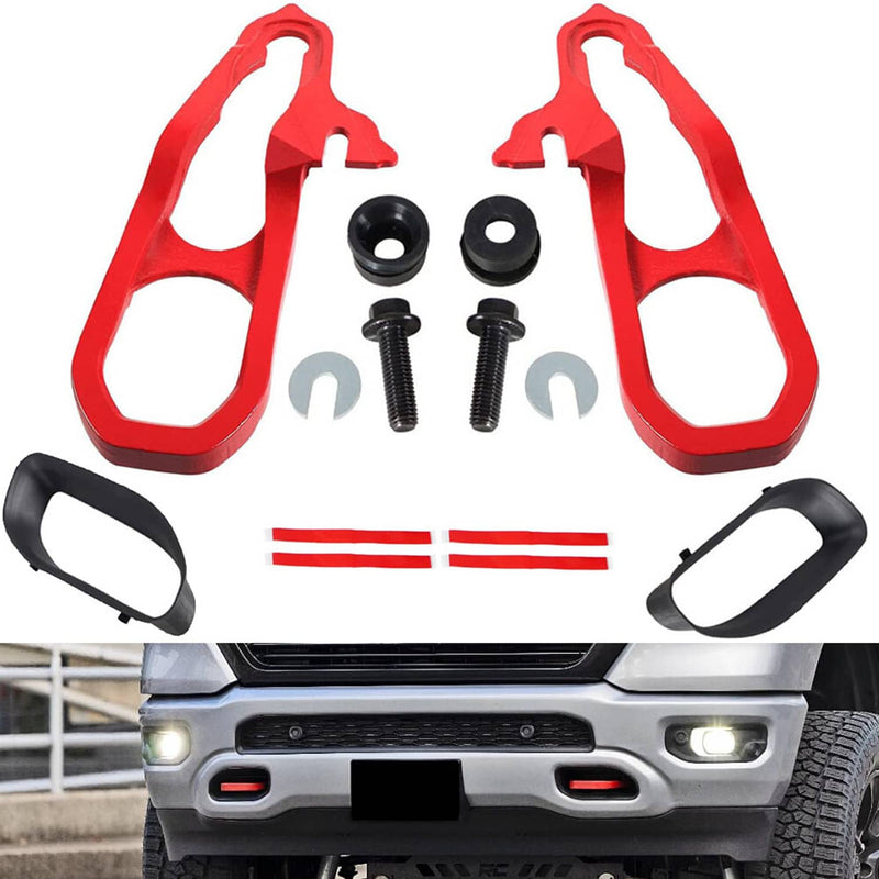 Front LH & RH Tow Hooks with Hardware for Dodge Ram 1500 DT