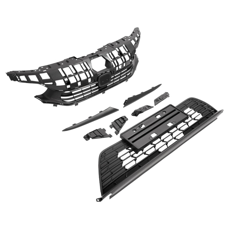 DURAFORCE Front Bumper Upper Lower Grille Eyelid Molding Set for Honda Civic 2022-2024
