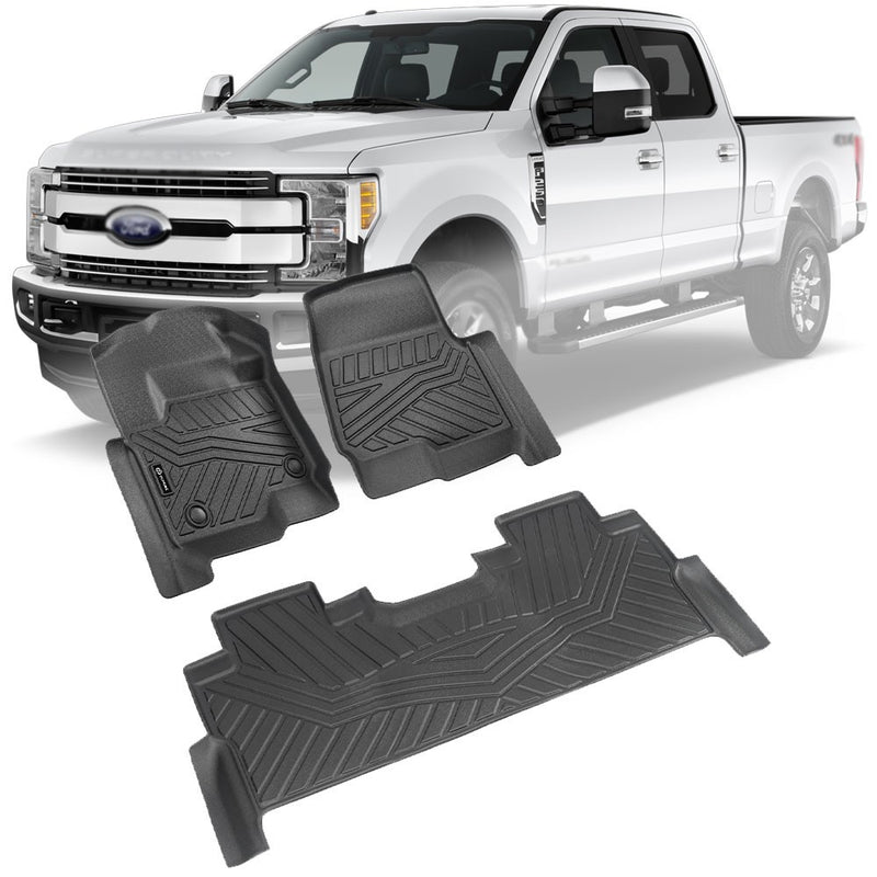 TPE Floor Mats for Ford F250 F350 F450 F550 2017-2026 Super Duty Crew Cab