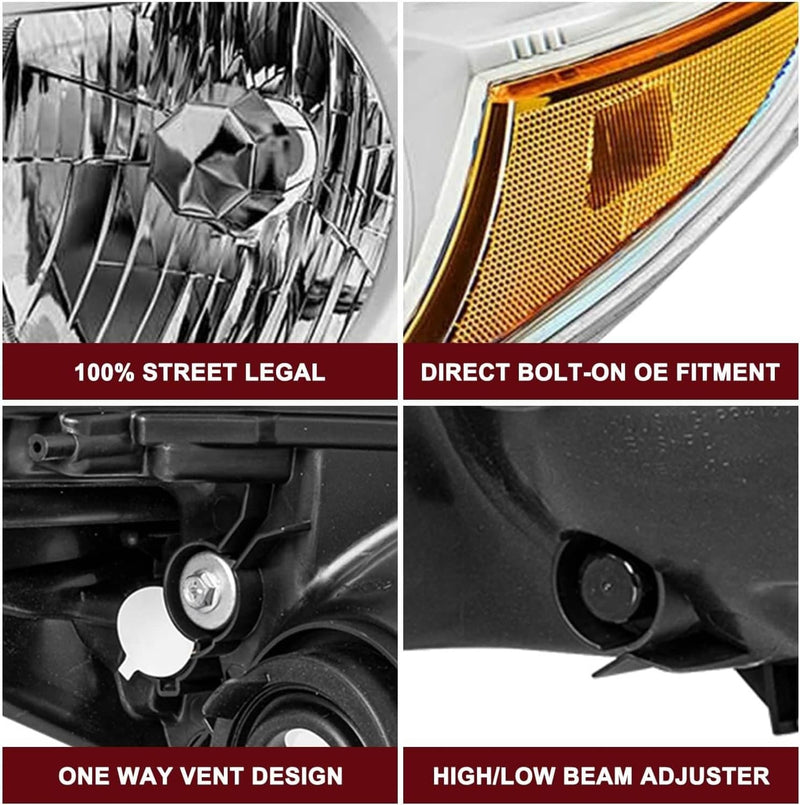 Pair Chrome Amber Corner Headlights for Honda CRV CR-V 2012-2014 Left Right