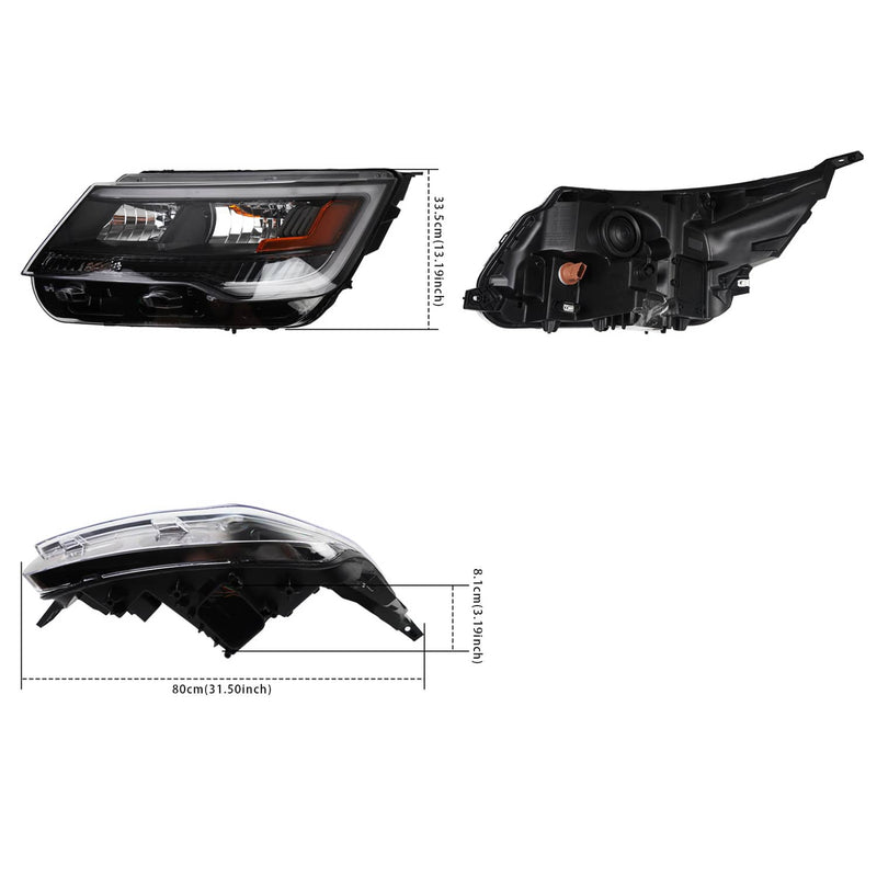 Headlights Assembly w/LED DRL for Ford Explorer 2016-2019 Left Right Pair
