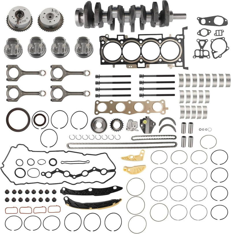 Overhaul Rebuild Kit Piston Gasket Crankshaft Rods Timing Chain for Kia 2.4L