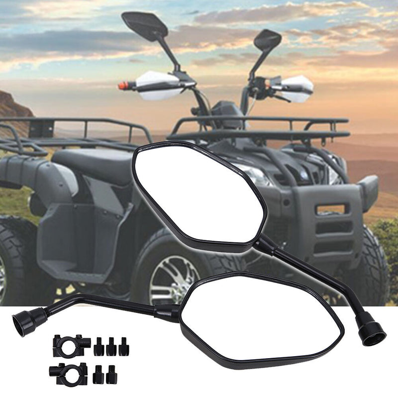ATV Rear View Side Mirror Set 7/8" Handlebar Mount for Honda Yamaha Universal
