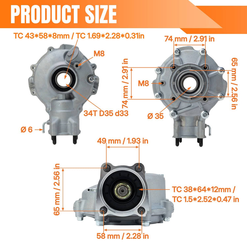 Rear Differential with Axle Shaft Wheel Hub for Honda TRX300 300FW Fourtrax 88-0