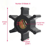 DURAFORCE 128990-42200 Sea Water Pump Impeller Replacement for Yanmar 2GM 2YM 3GM 3YM