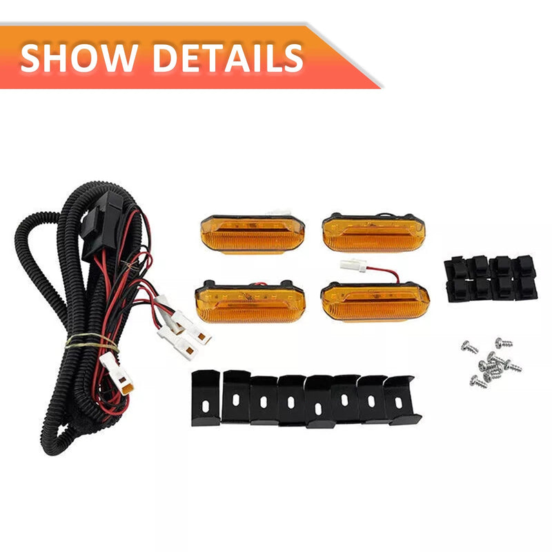 DURAFORCE ZZ2V00966 4PCS LED Amber Grill Marker Light Kit for 2019-2022 for Toyota RAV4