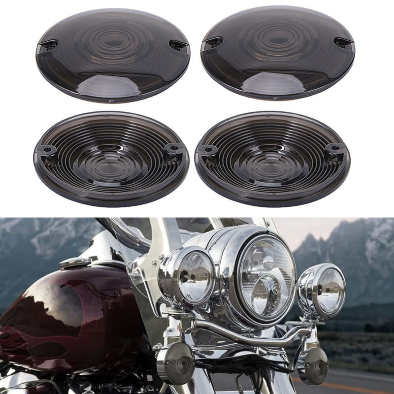Smoked Turn Signal Light Lens Cover for Harley Touring Road Glide Electra Glide