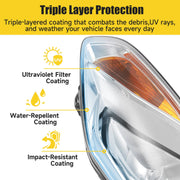 DURAFORCE Clear Lens Halogen Left Driver Side Headlight for Ford Focus 2012-2014 W/Bulb