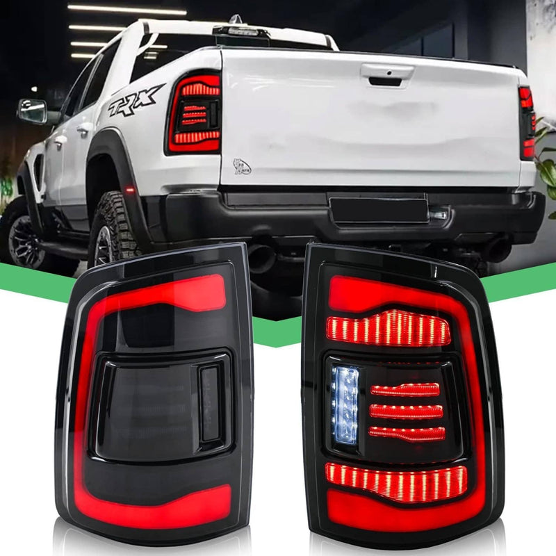 LED Tail Light 2x for Dodge Ram 1500 2500 3500 2009-2018 Smoke Lens Rear