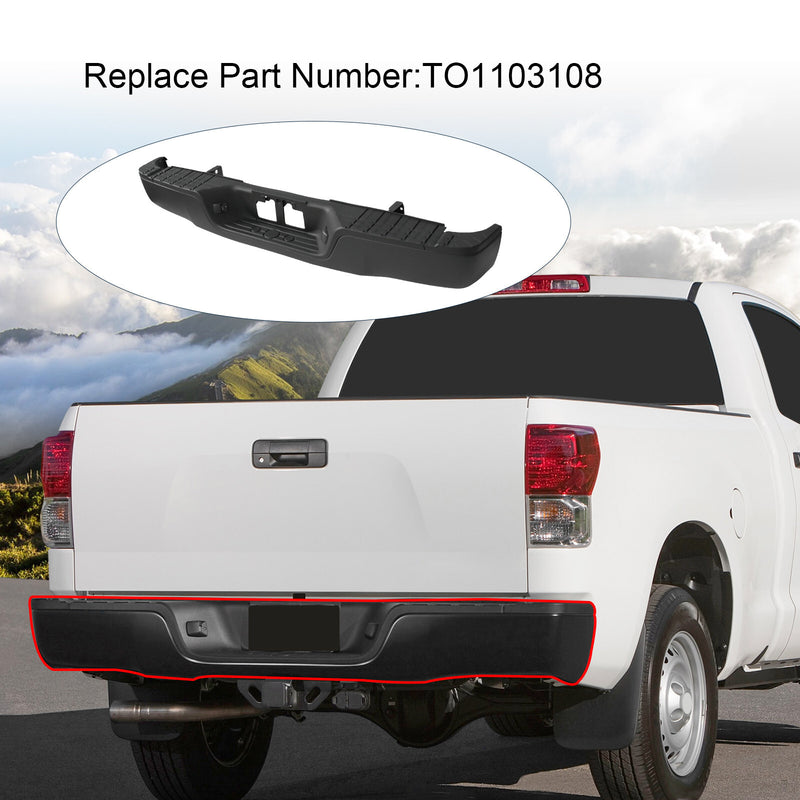 Steel Rear Step Bumper Assembly for 2007-2013 Toyota Tundra No Park Holes Black