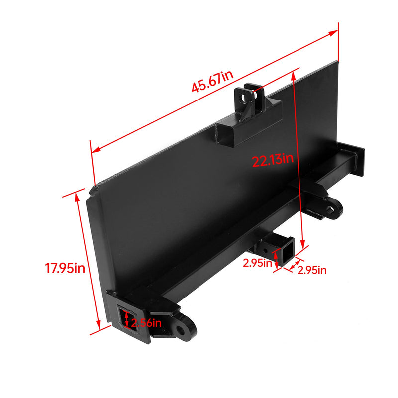 3-Point Attachment Adapter Hitch Adjustable for Skid Steer Loader Tractor