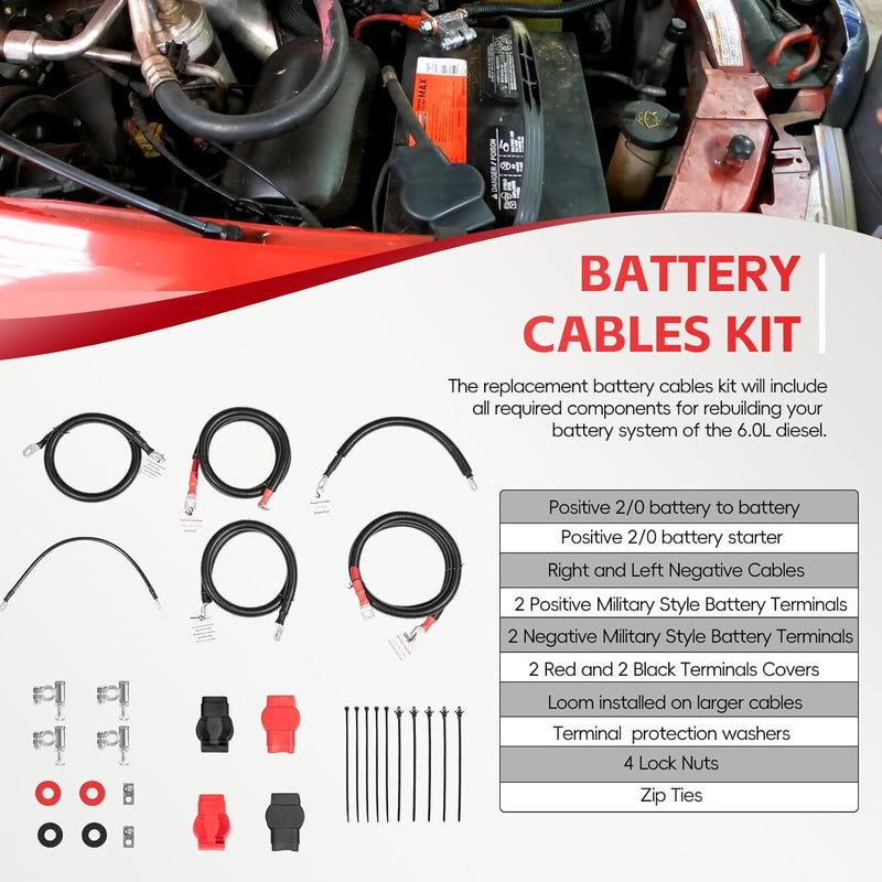 Battery Cables Kit for Ford 2003-2007 Super Duty F250 F350 F450 6.0L