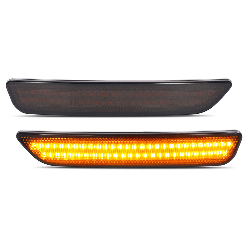 LED Bumper Side Marker Light Smoke Lens Amber for Ford Mustang 2010-2014 2X
