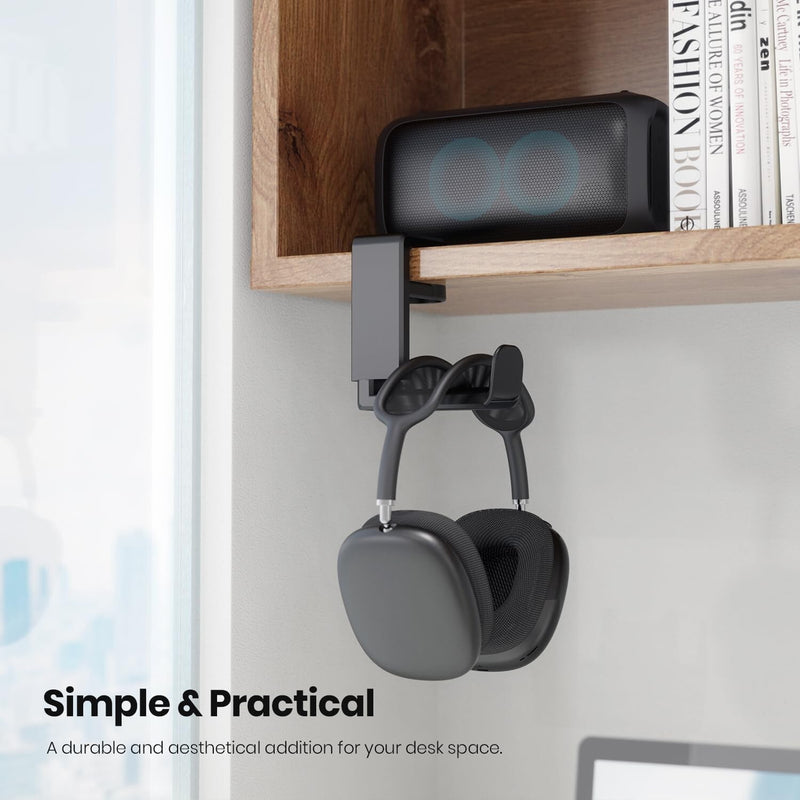 360 Gaming Headphone Hanger Display Stand Holder Hook Under Desk Mount