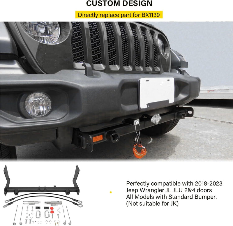 BX1139 Tow Bar Base Plate Bracket for Blue Ox Jeep Wrangler JLU JL 18-24