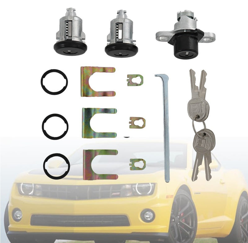 PY472 Black Doors & Hatch Lock Cylinder Set for 1993-2002 Camaro Firebird