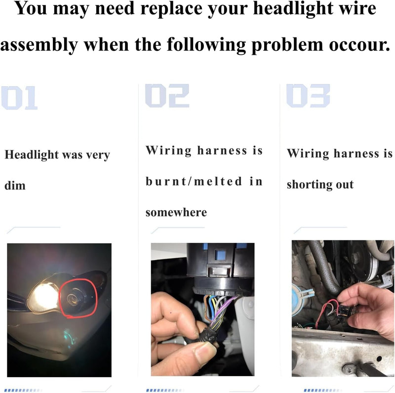 15950809 Headlight Wiring Harness for 2007-2014 Chevy Tahoe Suburban Avalanche