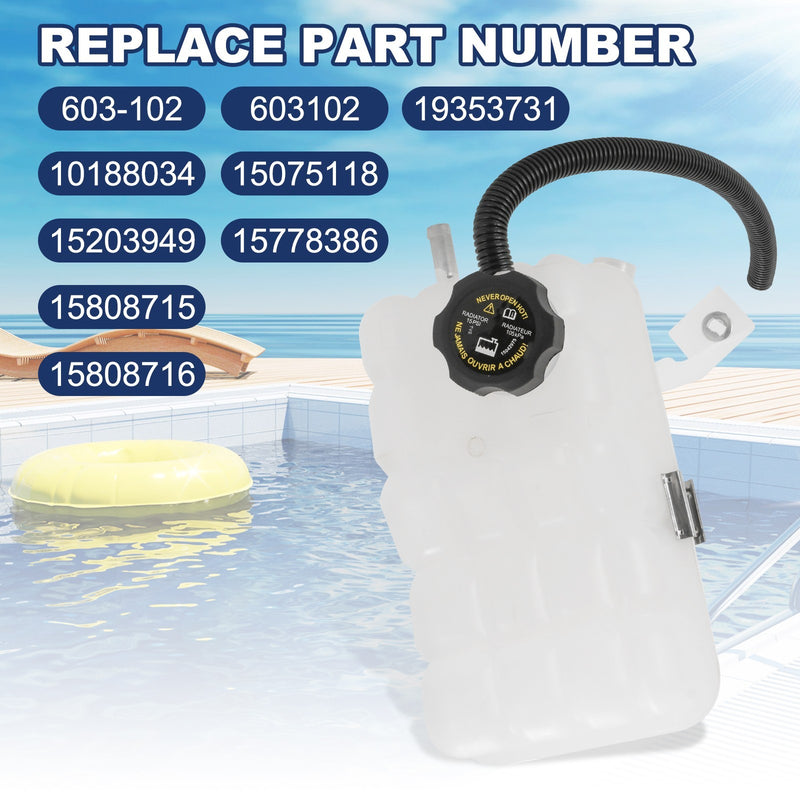 Coolant Recovery Tank Overflow Reservoir with Cap for GMC Chevy Cadillac H2 15PS