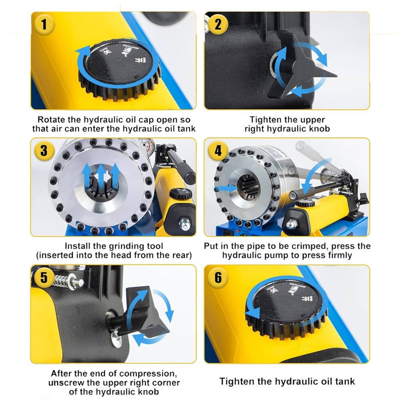 5600KN Hydraulic Hose Crimper Pipe Clamping Machine with 8 Sets Dies 10mm-30mm
