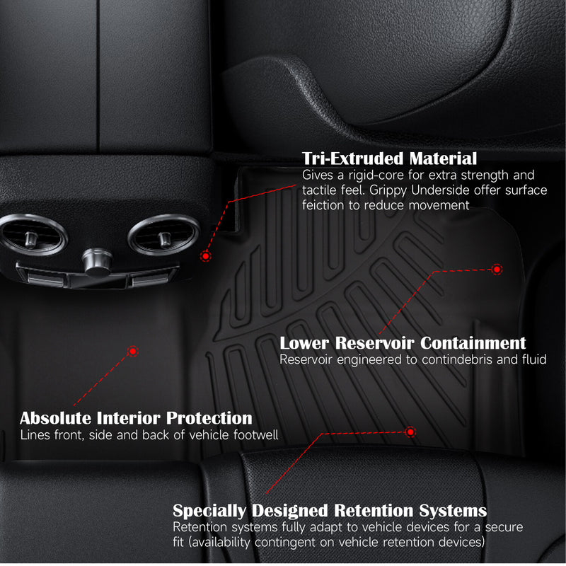 All-Weather TPE Floor Mat Liner Set for Nissan Frontier Crew Cab 2022-2025
