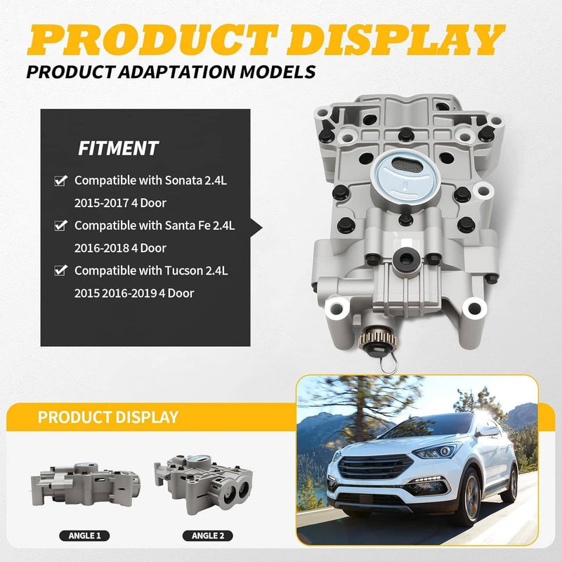 Shaft Balance Oil Pump 19 Teeth for Hyundai Sonata Santa Fe Tucson 2.4L 2015-19