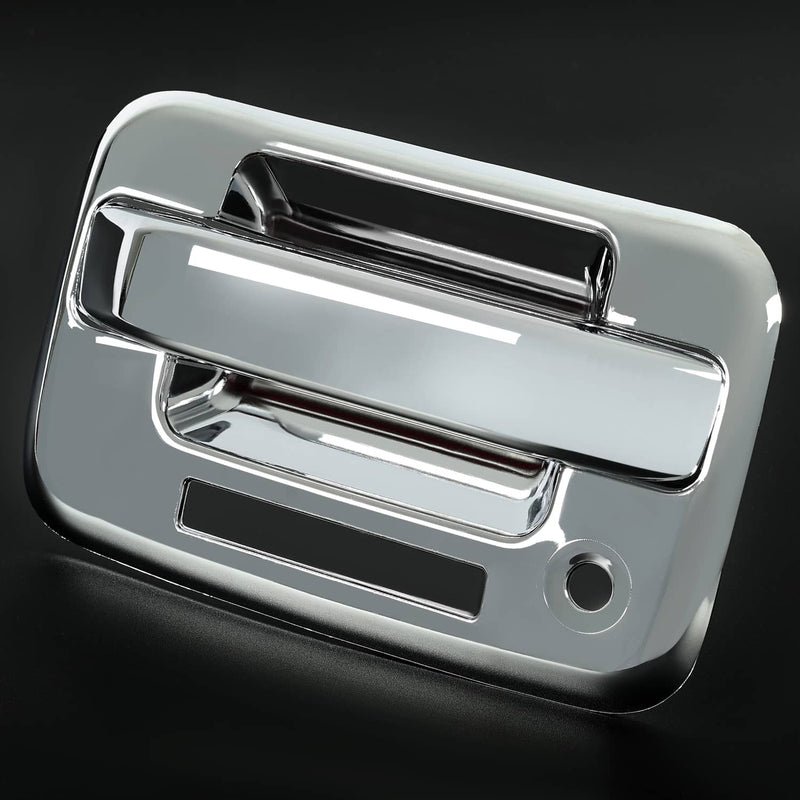 DURAFORCE Door Handle Cover for Ford F-150 F150 4DR Crew Cab 2004-2014 Chrome ABS Keypad