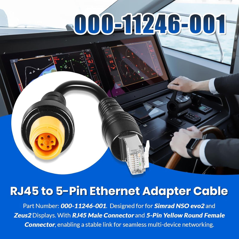 RJ45 to 5-Pin Ethernet Adapter Cable 000-11246-001 for Simrad NSO evo2 Zeus2