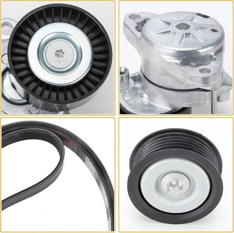 Engine Drive Belt Tensioner Idler Pulley Serpentine Belt Kit for Mercedes-Benz