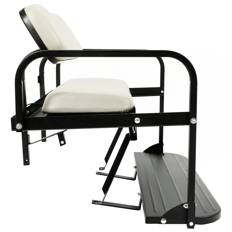 Golf Cart Flip Rear Back Seat Kit Off White Cushions for Yamaha Drive G29