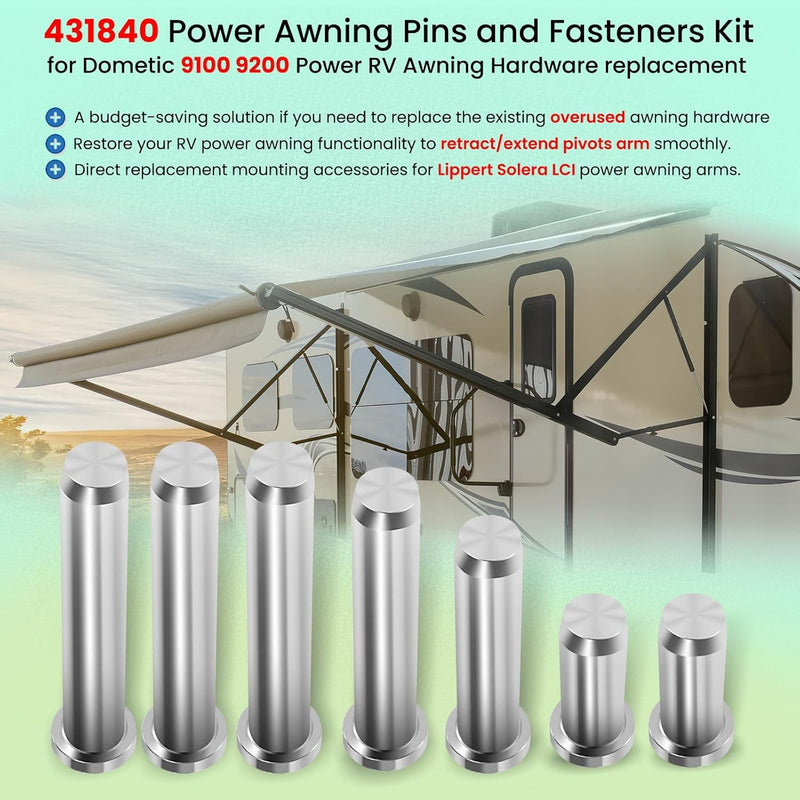 Awning Arm Repair Pin Kit for Power RV CamperTrailer 431840 540900 431847 436366