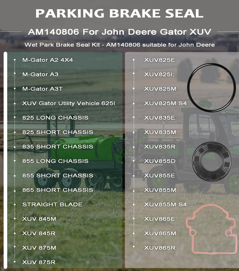 AM140806 Wet Park Brake Seal Kit for John Deere Gator XUV 625i 825i 855D 835M