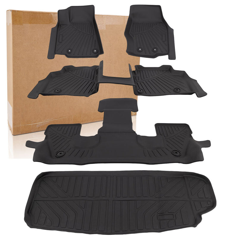 All Weather Front Rear Floor Mats Cargo Liners for Jeep Grand Cherokee L 21-25