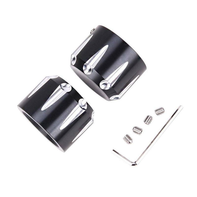 Axle Cap Nut Covers Black Thick Cut Front for Harley Touring Road Glide King