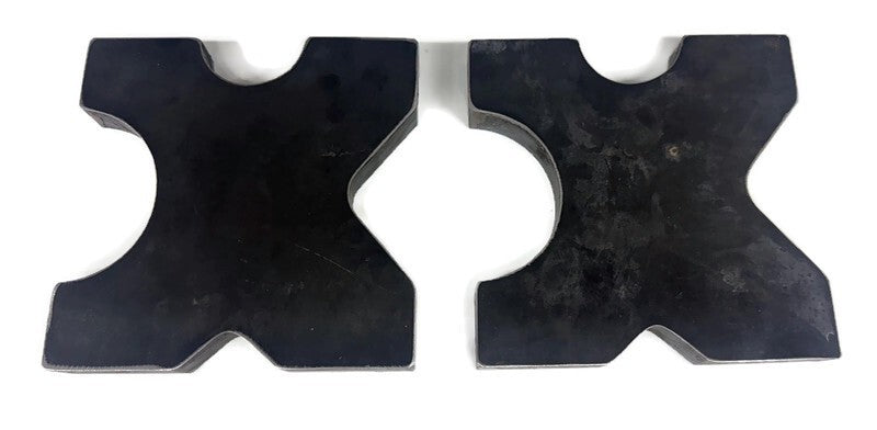 DURAFORCE Steel Shop Press Bed Plates 20 Ton for H Frame Arbor 4 Notch 1x7x7 Set of 2