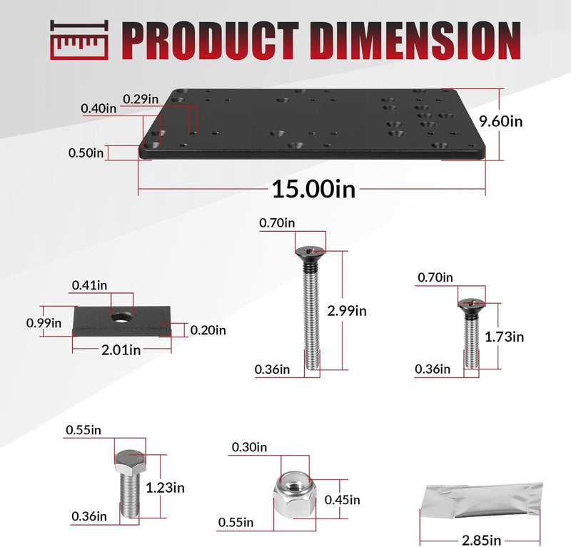 1854058 MKA-58 Boat Deck Reinforcement Kit for Minn Kota Quest Series Black