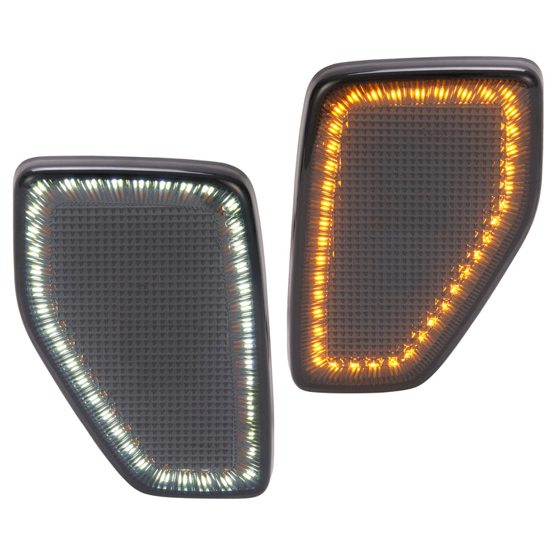 Smoked Full LED Front Fender Side Marker Lights for Hummer H3 05/06-10 H3T 09-10