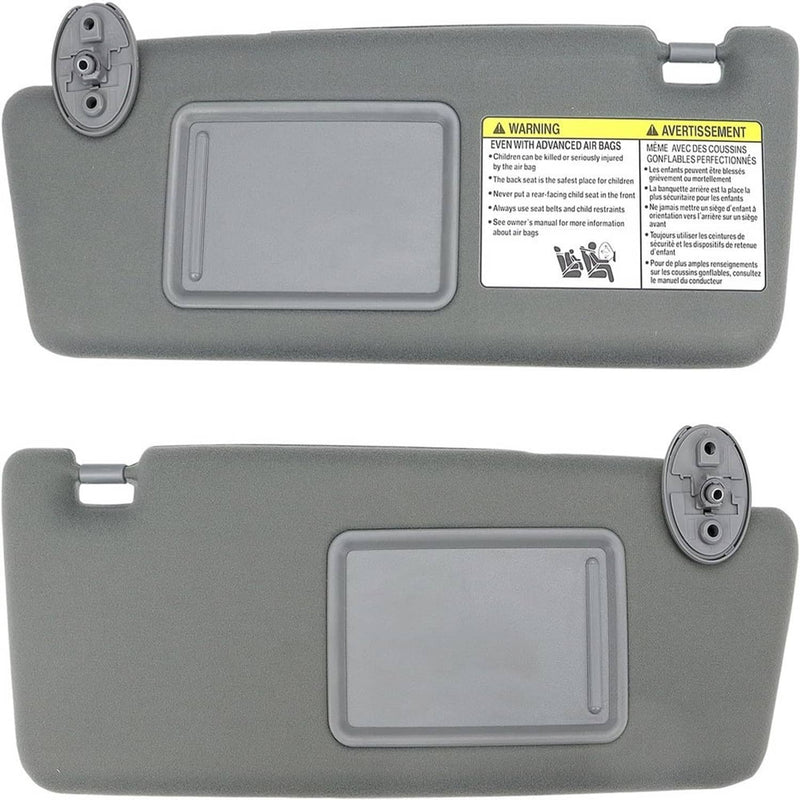 Sun Visor Pair LH Driver RH Passenger for Toyota Tacoma 2005-2015 Gray