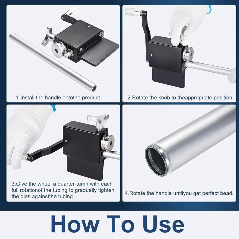 Bead Roller Tube Pipe Hose Intake Intercooler Piping Tool with Clamps 5/8