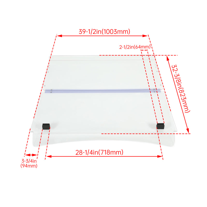 Golf Cart Folding Windshield for EZGO Express S4 L4 3/4" Frame Strut Clear