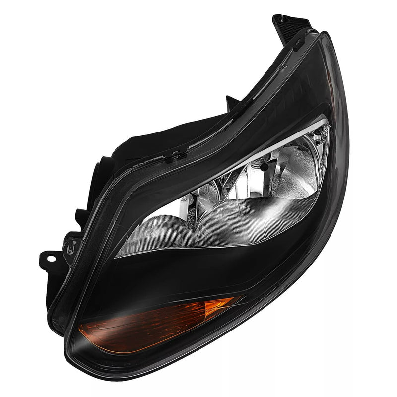 DURAFORCE Black Left Driver Side Headlights Clear Lens Halogen for Ford Focus 2012-2014
