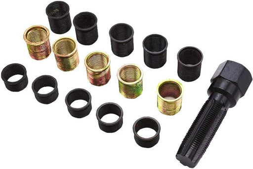 DURAFORCE 16pc Spark Plug Thread Repair Rethreading Tool Kit M16 Threaded Coil Insert