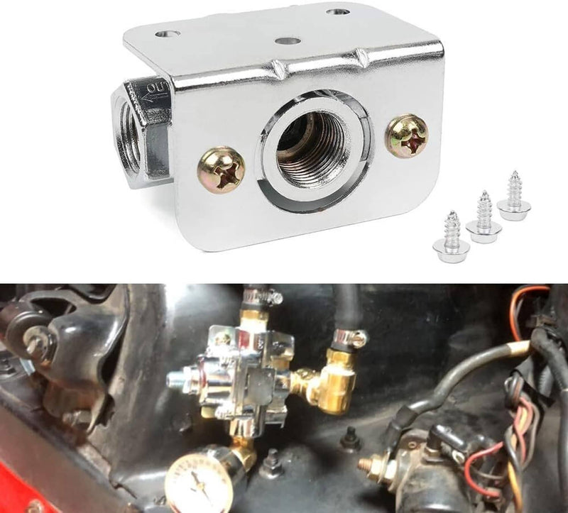 12-803 Fuel Pressure Regulator Carburetor Chrome for Holley 2 Port 4.5-9 PSI